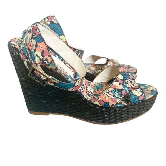 Marc Jacobs Floral Wicker Wedge Sandals - 38 - Picture 2 of 7
